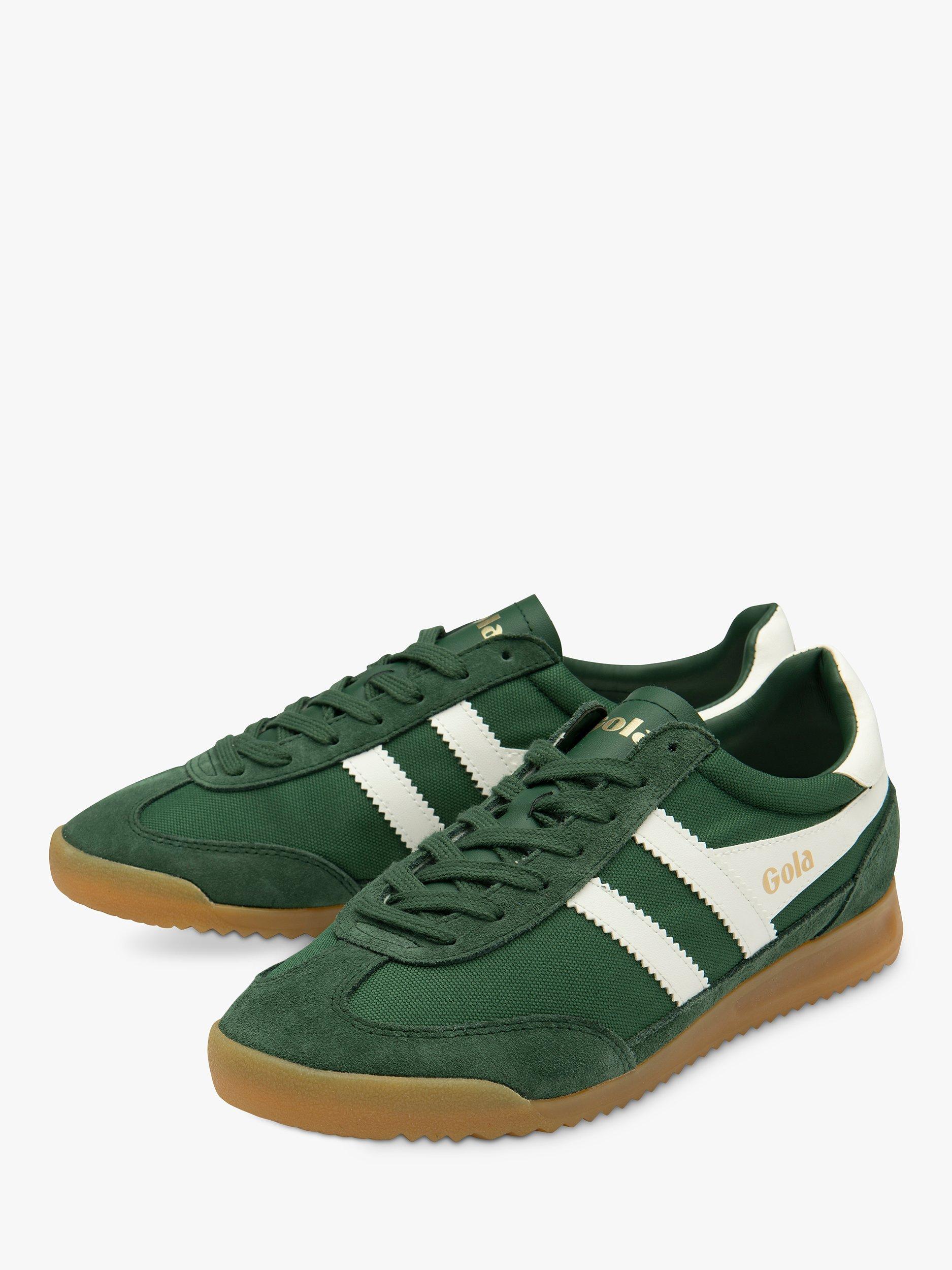 Product image 3 of 5, which shows Gola Classics Tornado Lace Up Trainers, Evergreen/Off White, 7
