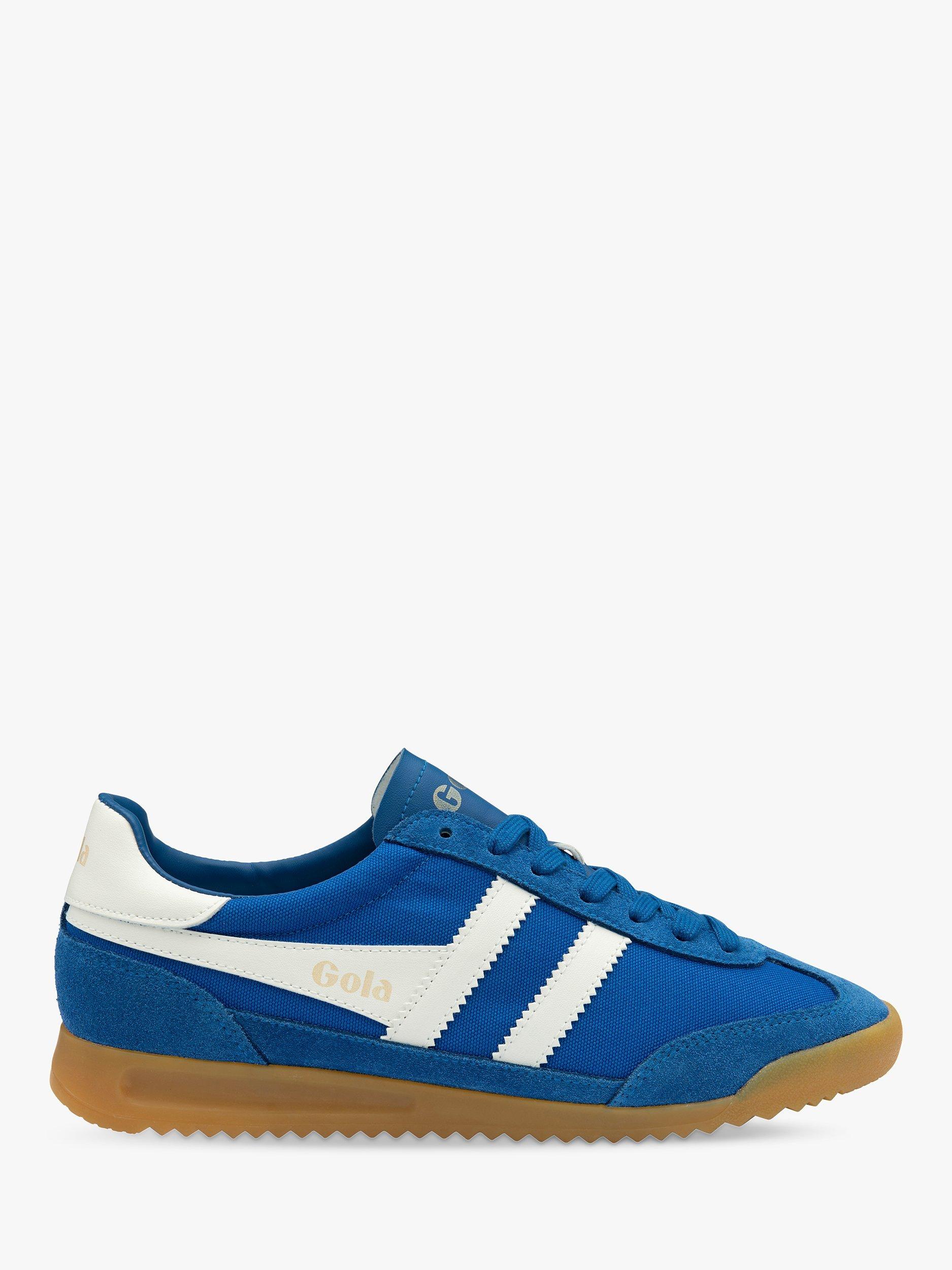 Product image 1 of 5, which shows Gola Classics Tornado Lace Up Trainers, Sapphire/Off White, 9