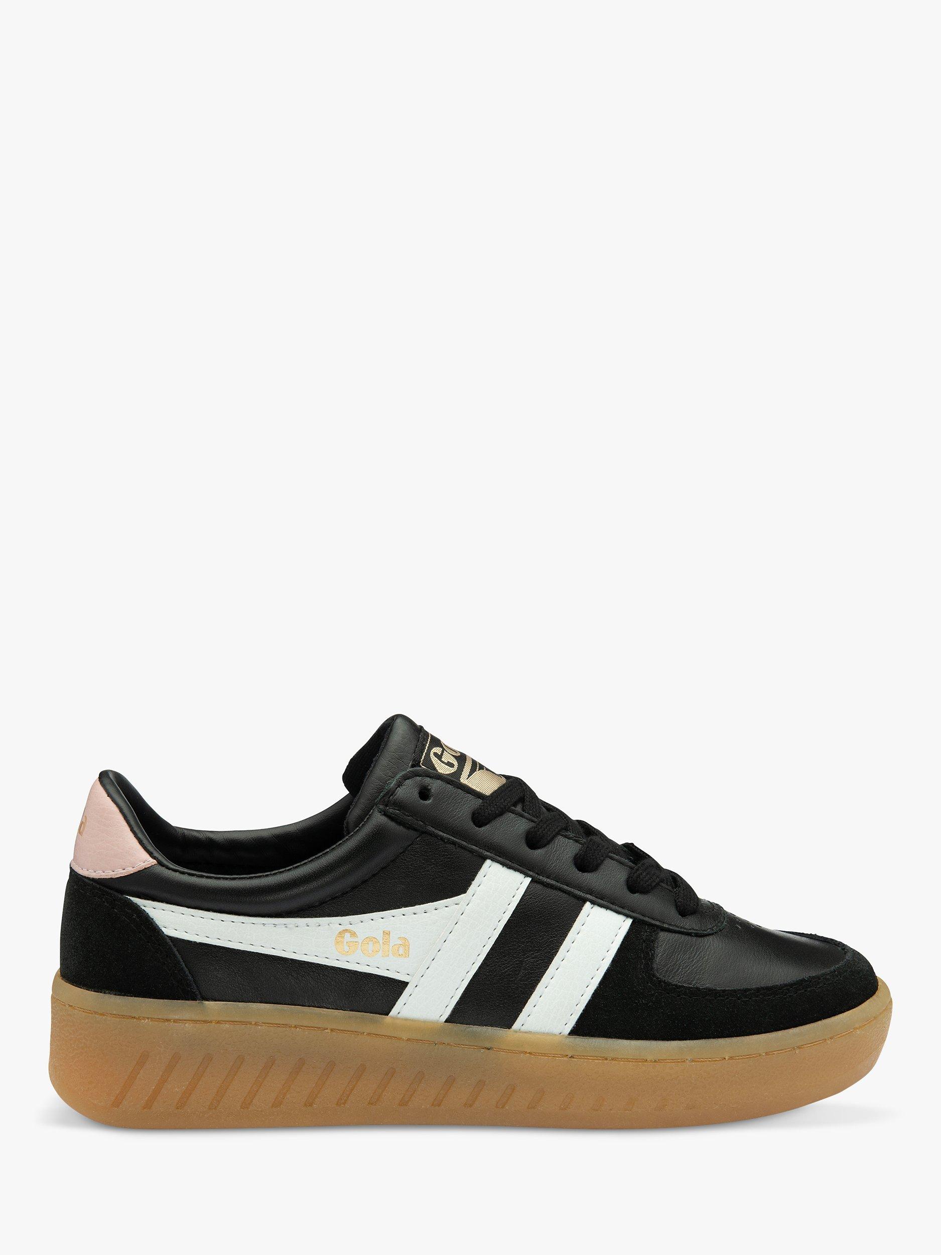Product image 1 of 5, which shows Gola Grandslam Elite Leather Trainers, Black/White, 3