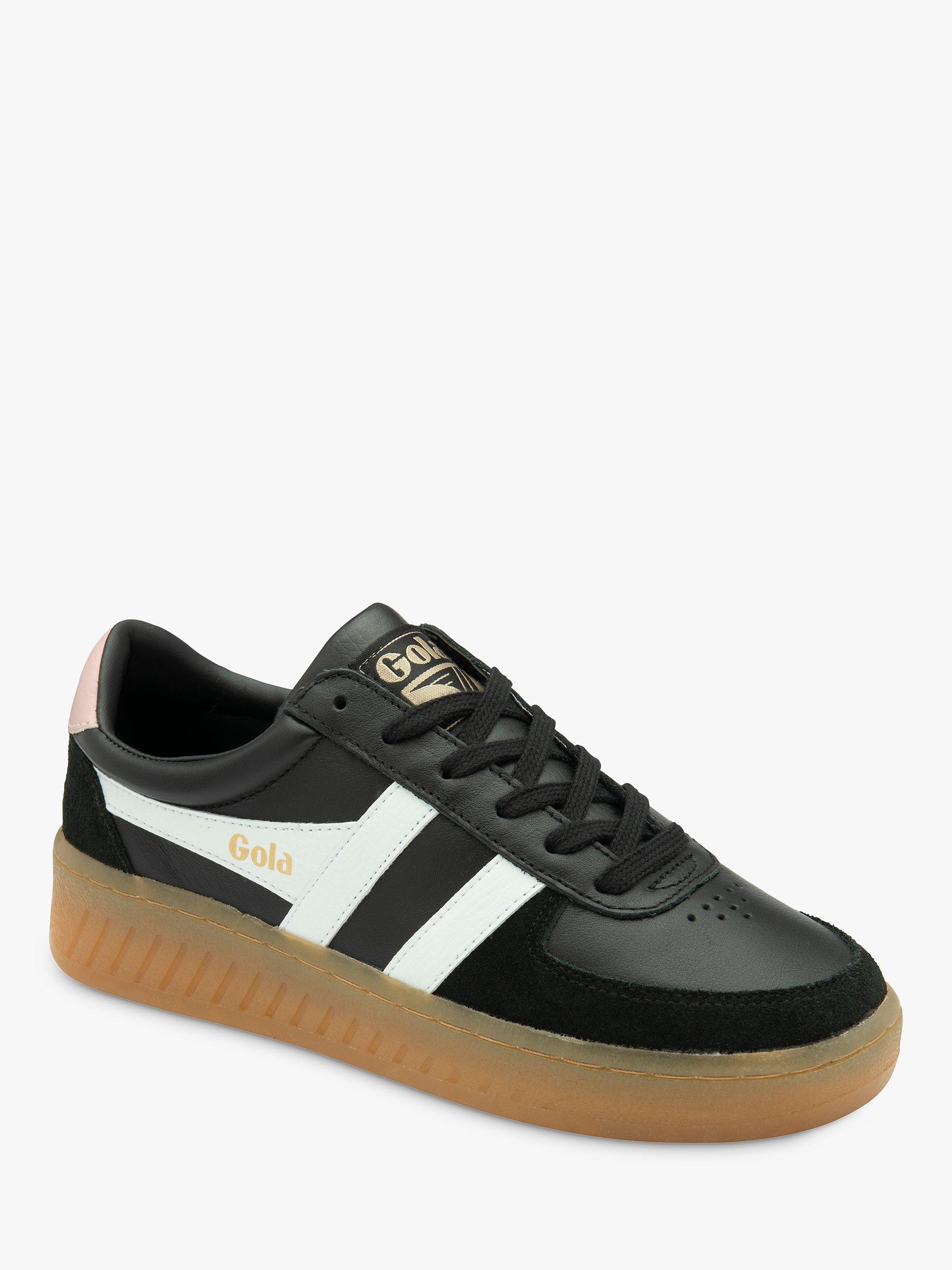 Product image 2 of 5, which shows Gola Grandslam Elite Leather Trainers, Black/White, 3