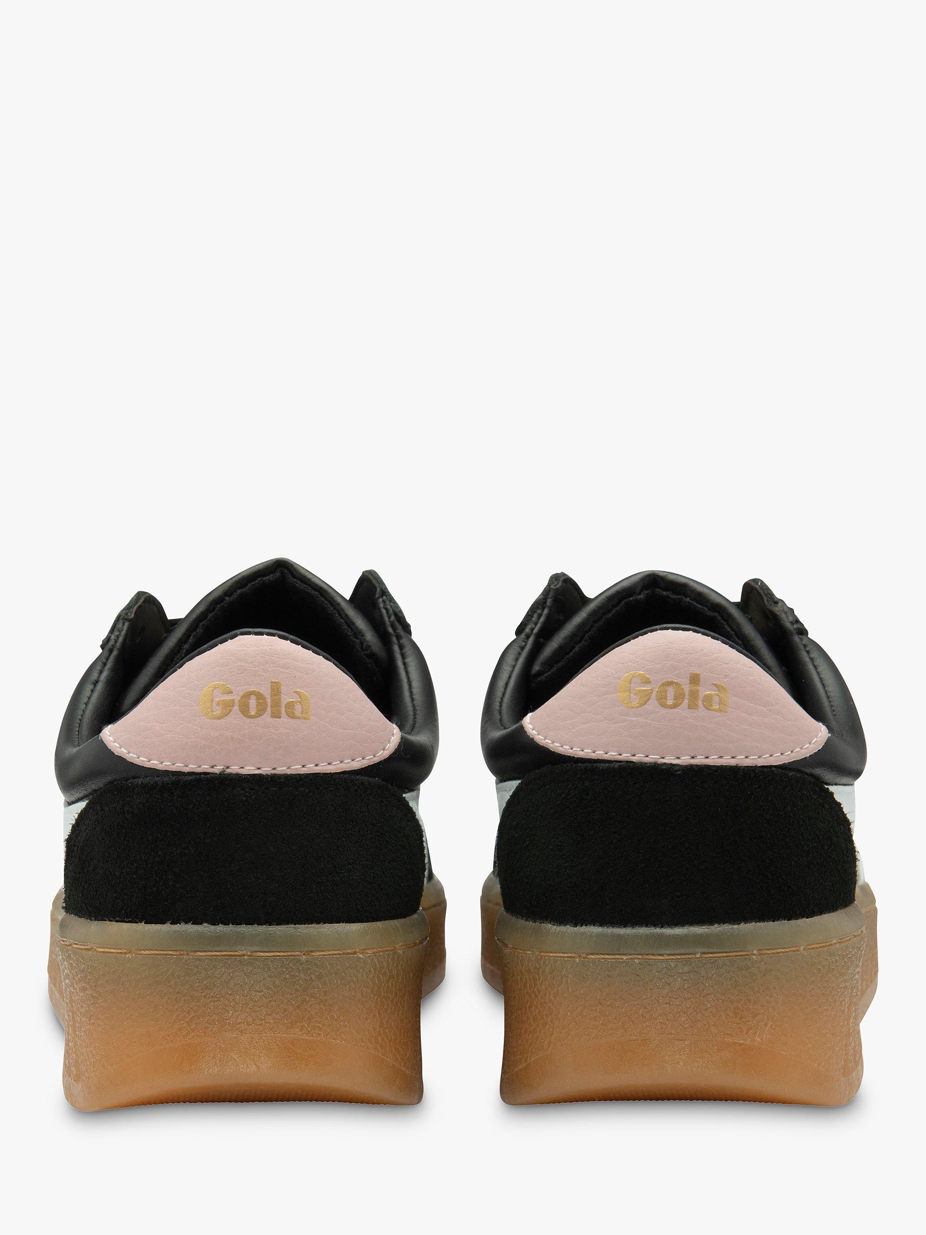 Product image 4 of 5, which shows Gola Grandslam Elite Leather Trainers, Black/White, 3