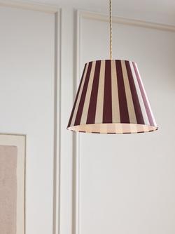 John Lewis Bold Stripe Tapered Lampshade - view 2, Red