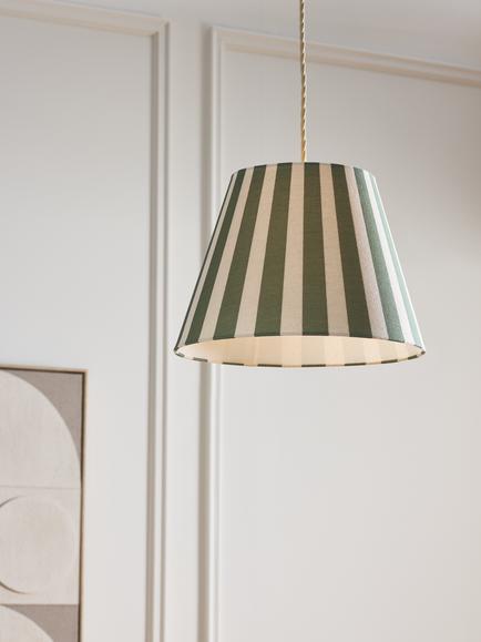 John Lewis Bold Stripe Tapered Lampshade - view 2, Green