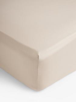 John Lewis Easy Care Organic Cotton 200 Thread Count Extra Deep Fitted Sheet, Almond