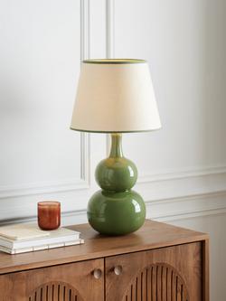 John Lewis Raffia Taped Lampshade - view 2, Myrtle Green