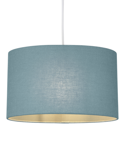 John Lewis Sophia Pure Linen Oval Lampshade, Lake Blue