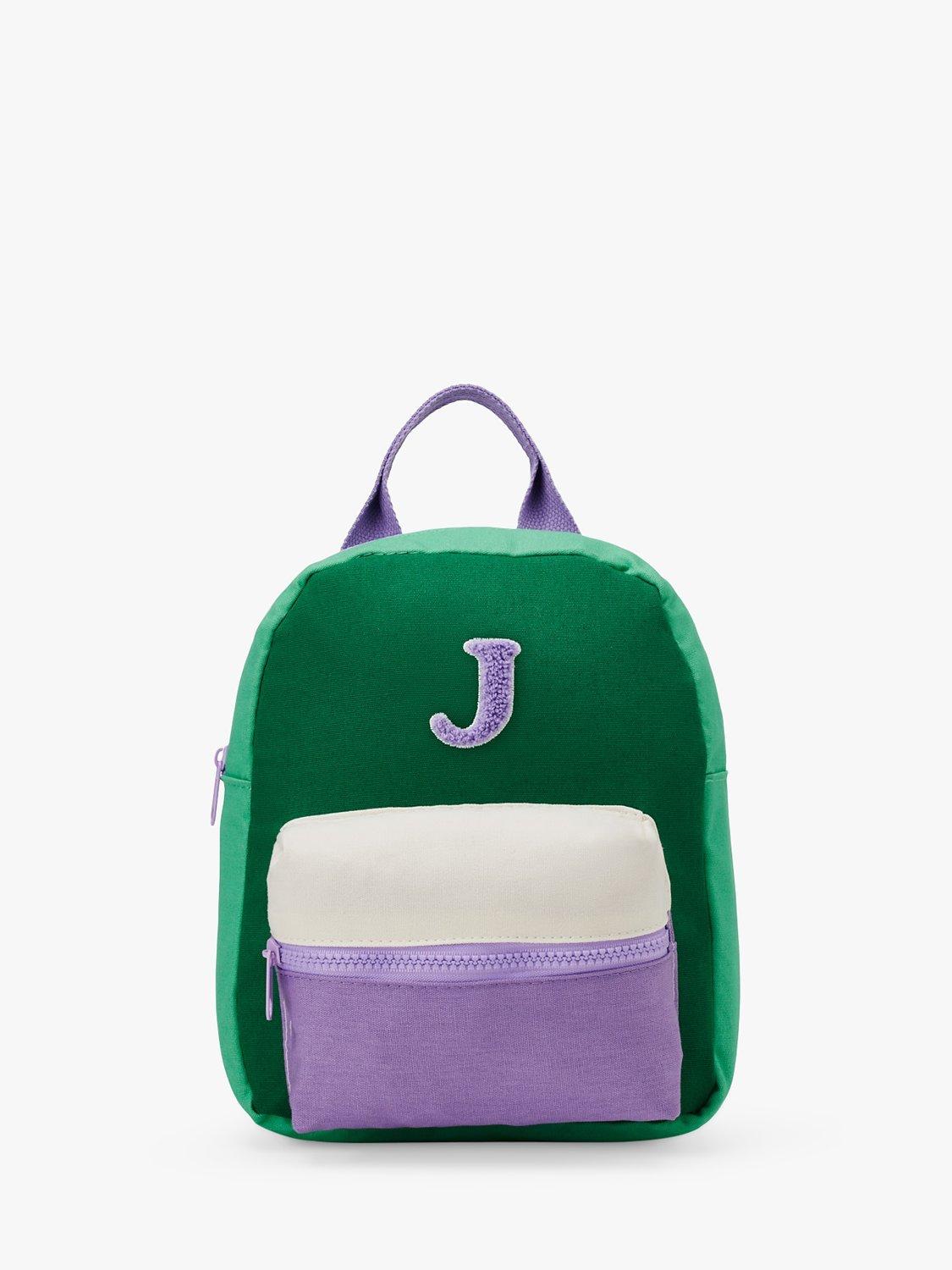 Small Stuff Kids' Initial Colour Block Backpack, Multi, J, One Size