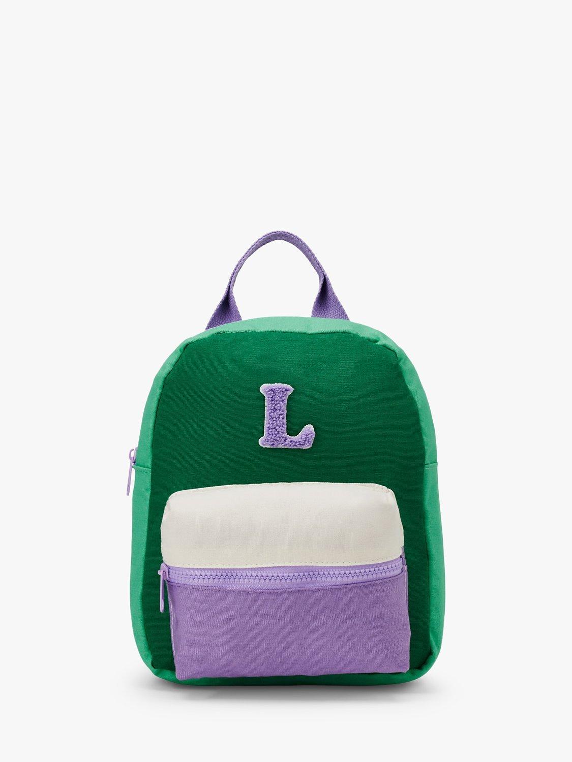 Small Stuff Kids' Initial Colour Block Backpack, Multi, L, One Size