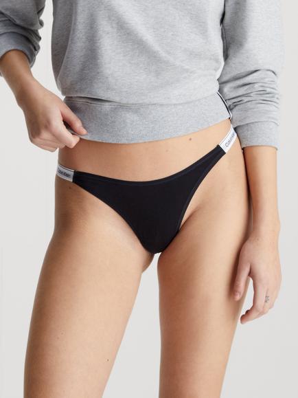 Calvin Klein Modern Logo String Thong, Black