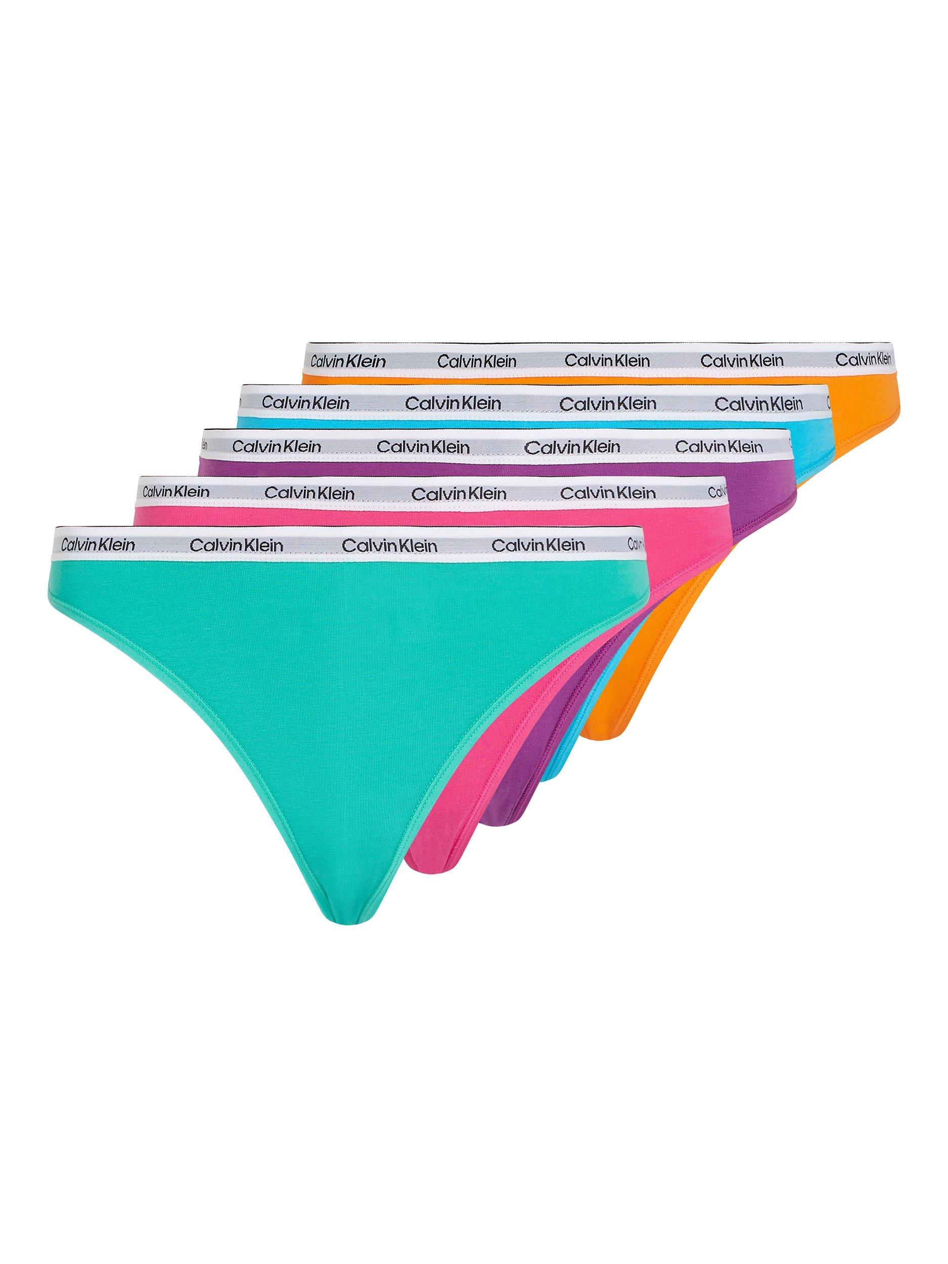 Calvin Klein Modern Logo Cotton Bikini Briefs, Pack of 5, Brights
