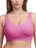 Chantelle Soft Stretch V-Neck Lace Padded Cropped Bra, Rosebud