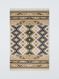 John Lewis Fusion Souk Flatwoven Rug, Green/Multi, Green/Multi