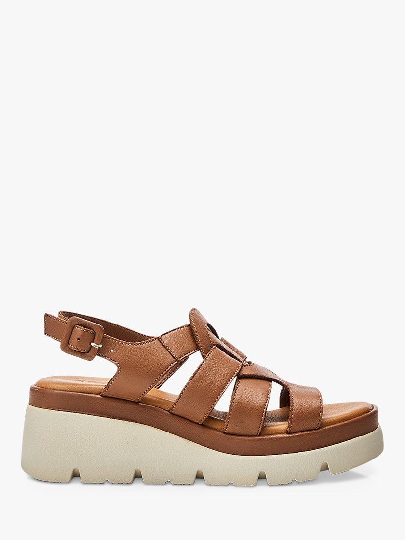 Moda in Pelle Strake Leather Sandals, Tan