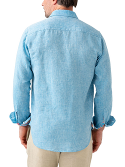 KOY Nyota Linen Shirt, Turquoise - view 2, Turquoise