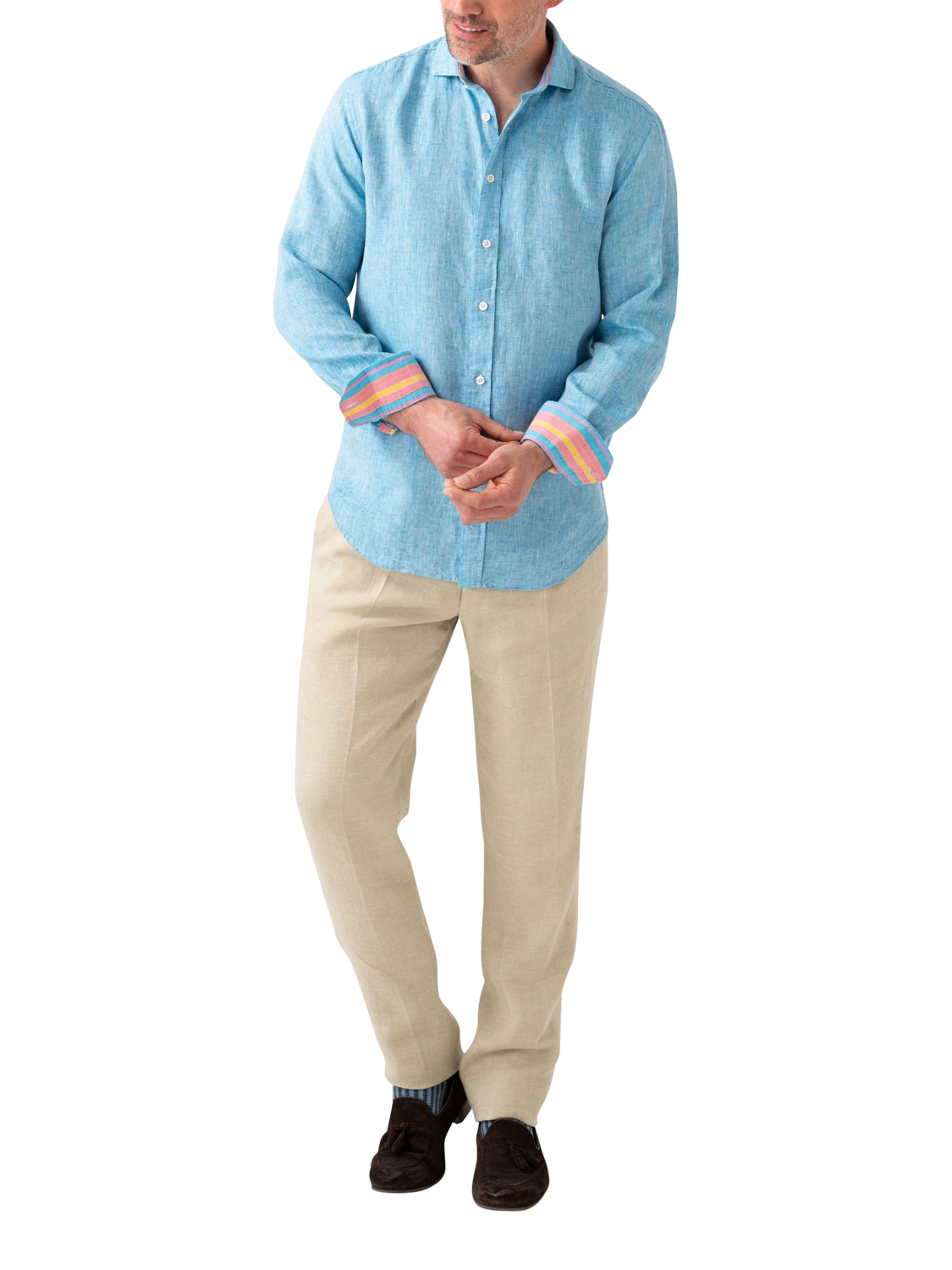 Product image 3 of 7, which shows KOY Nyota Linen Shirt, Turquoise, S