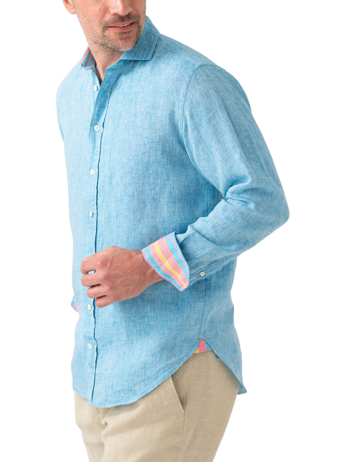 Product image 5 of 7, which shows KOY Nyota Linen Shirt, Turquoise, S