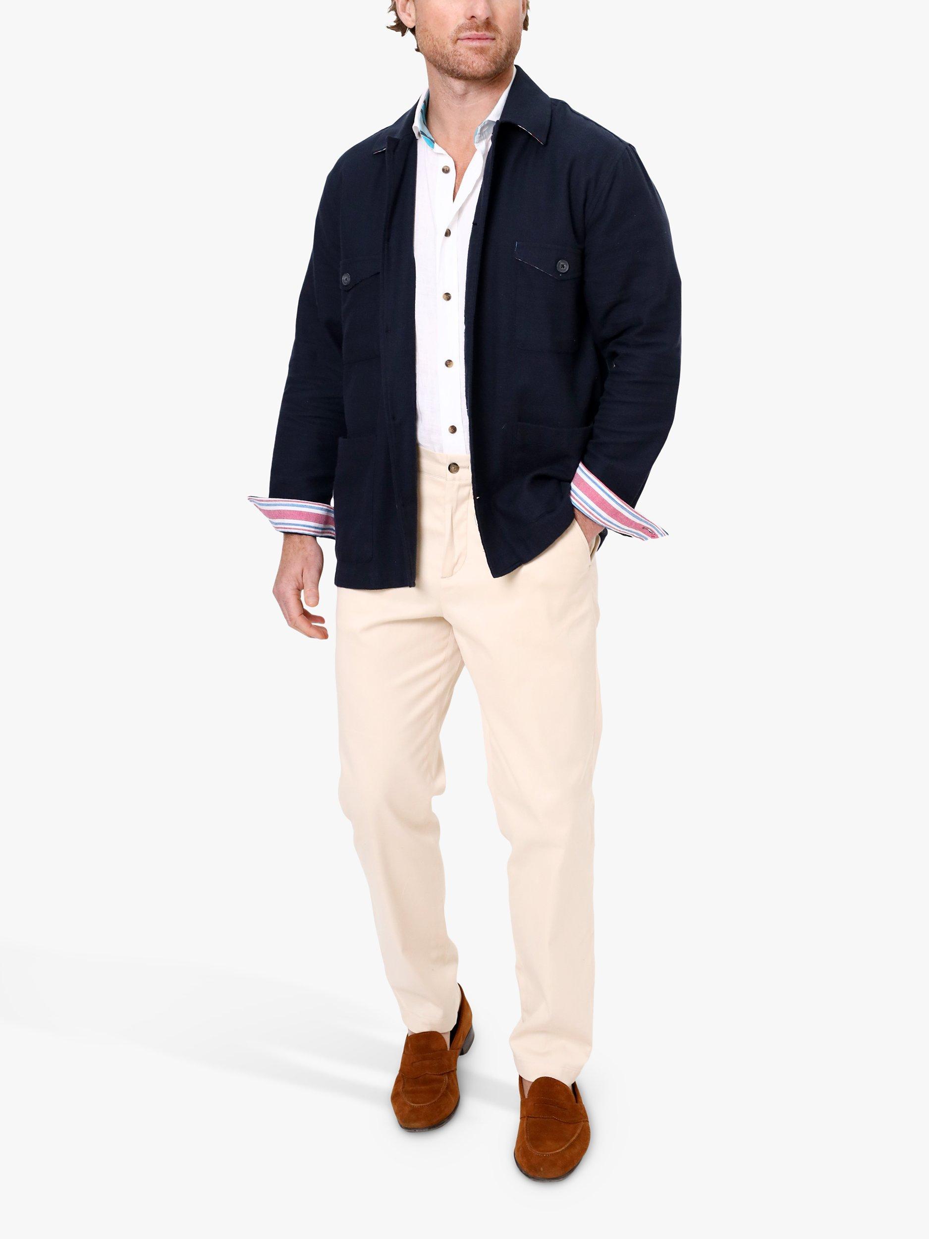 Product image 3 of 6, which shows KOY Cotton Shirt Jacket, Navy, XS