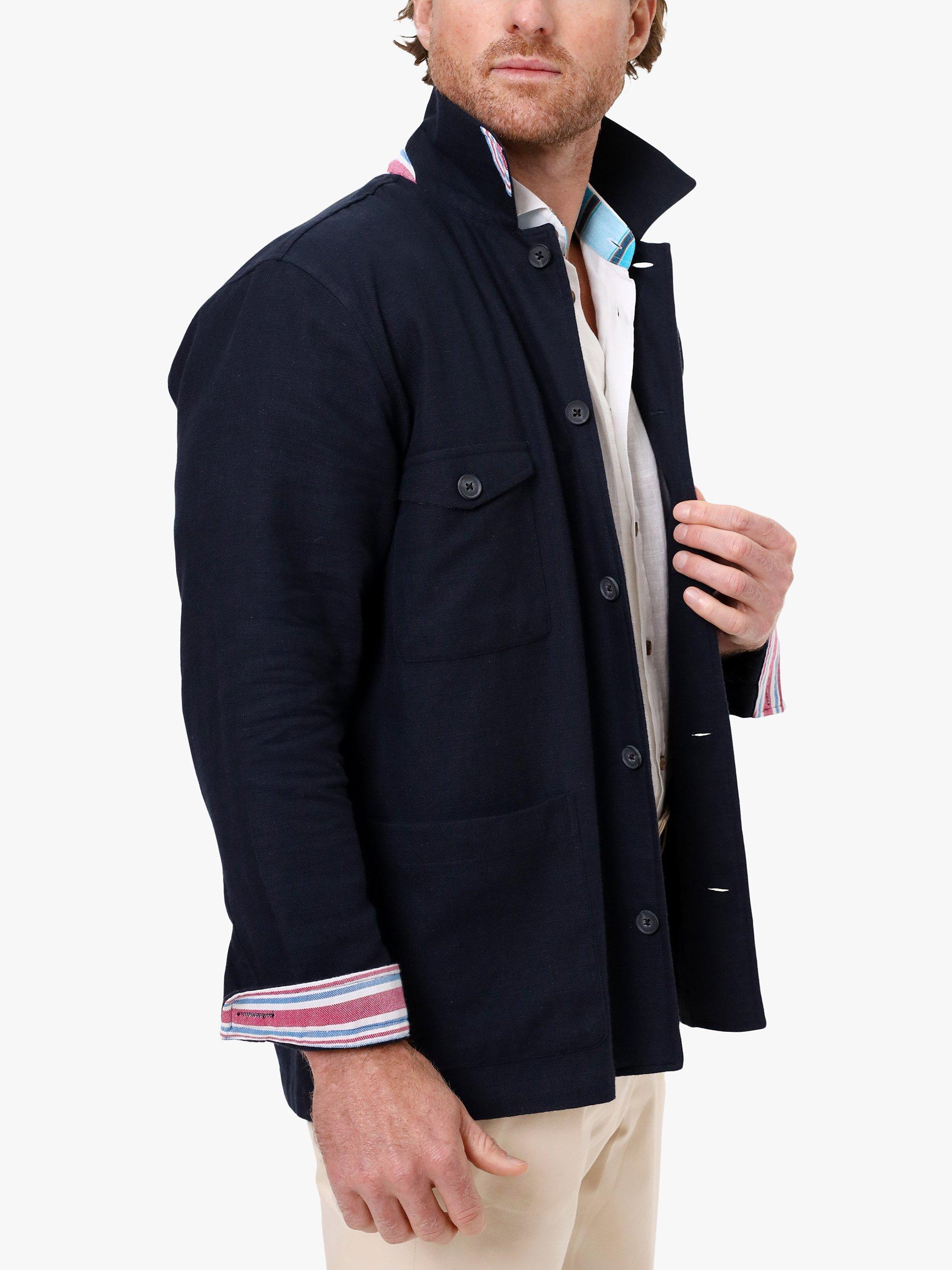 Product image 5 of 6, which shows KOY Cotton Shirt Jacket, Navy, XS