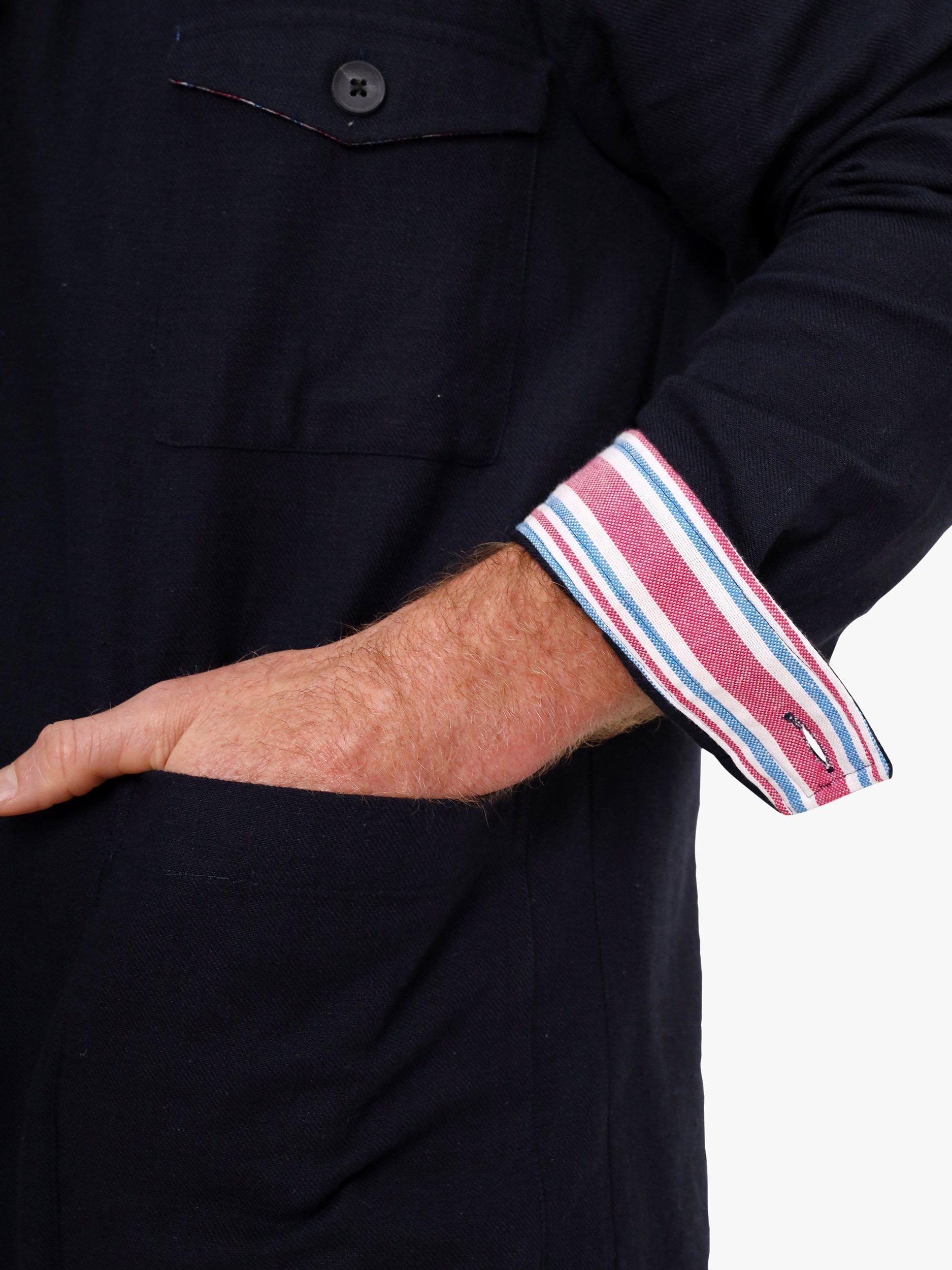 Product image 6 of 6, which shows KOY Cotton Shirt Jacket, Navy, XS