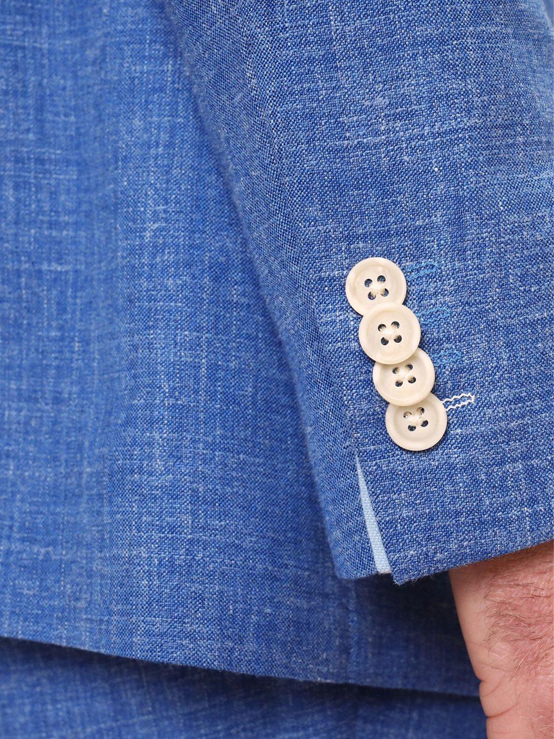 Product image 6 of 8, which shows KOY Linen Blend Suit Jacket, Mid Blue, 48R