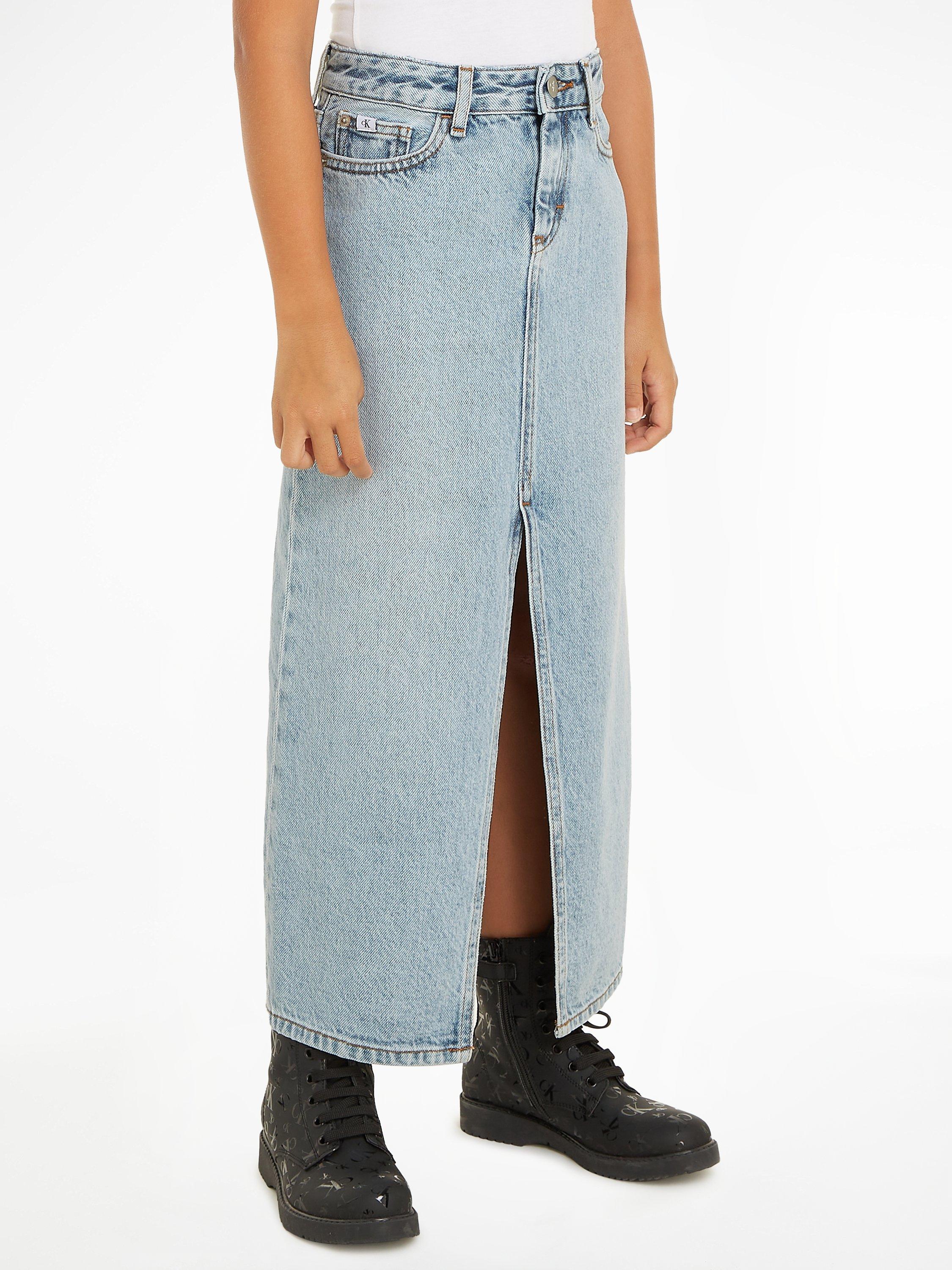 Calvin Klein Denim Maxi Skirt, Powder Blue