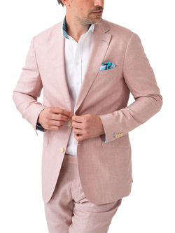 KOY Linen Blend Blazer, Light Pink, Light Pink