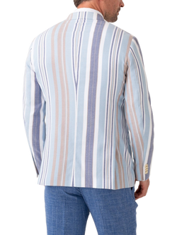 KOY Stripe Cotton Blazer, Blue/Beige - view 2, Blue/Beige