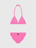 Calvin Klein Kids' Monogram Logo Triangle Bikini Set, Bold Pink