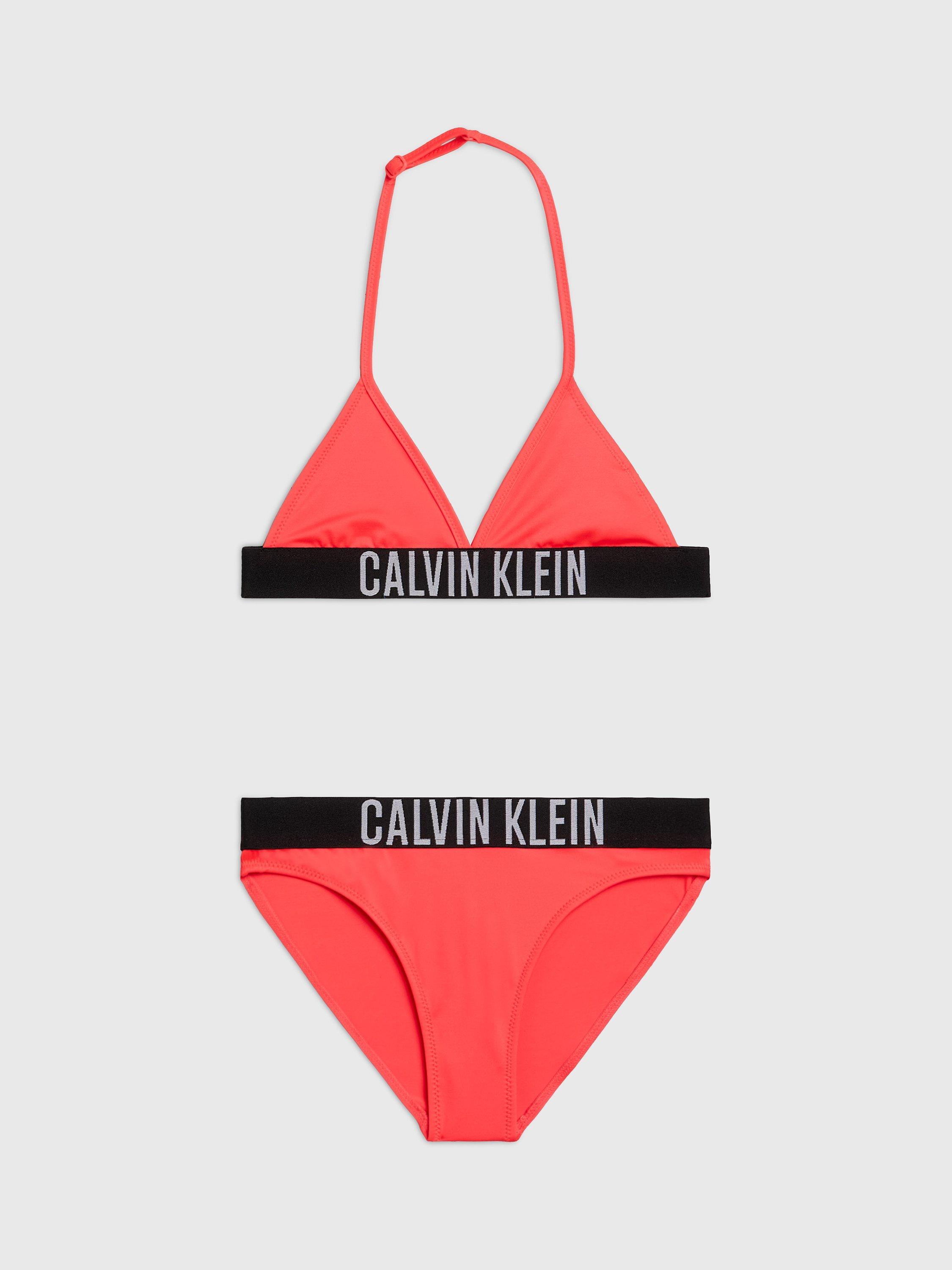 Calvin Klein Kids' Triangle Bikini Set, Signal Red, 8-10 years