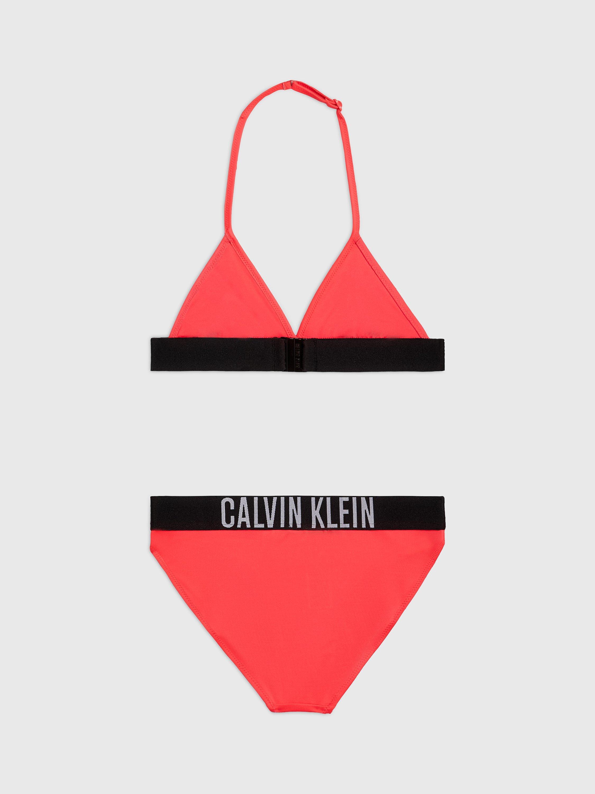 Calvin Klein Kids' Triangle Bikini Set, Signal Red, 8-10 years