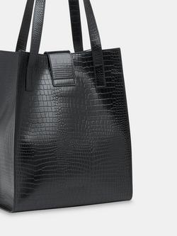 Whistles Inara Croc Effect Turn Lock Bag, Black - view 2, Black