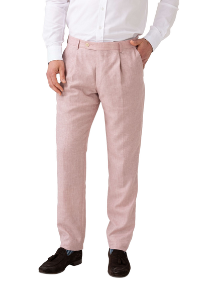 KOY Linen Blend Suit Trousers, Light Pink, Light Pink