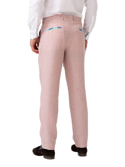 KOY Linen Blend Suit Trousers, Light Pink - view 2, Light Pink