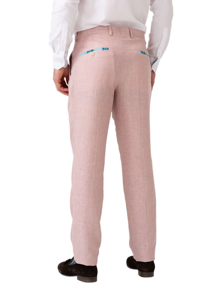 KOY Linen Blend Suit Trousers, Light Pink - view 2, Light Pink