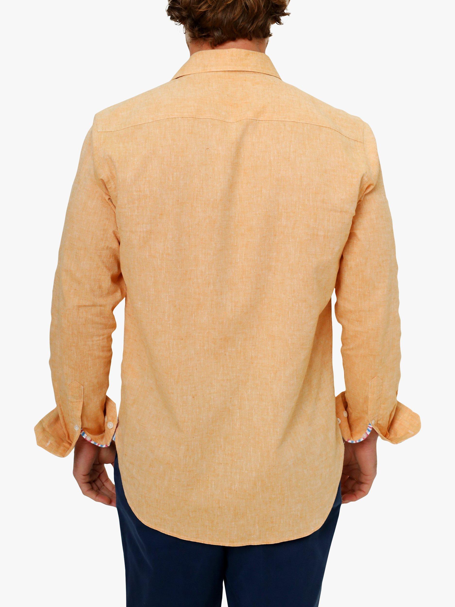 Product image 2 of 7, which shows KOY Linen Blend Shirt, Tangerine, XXL