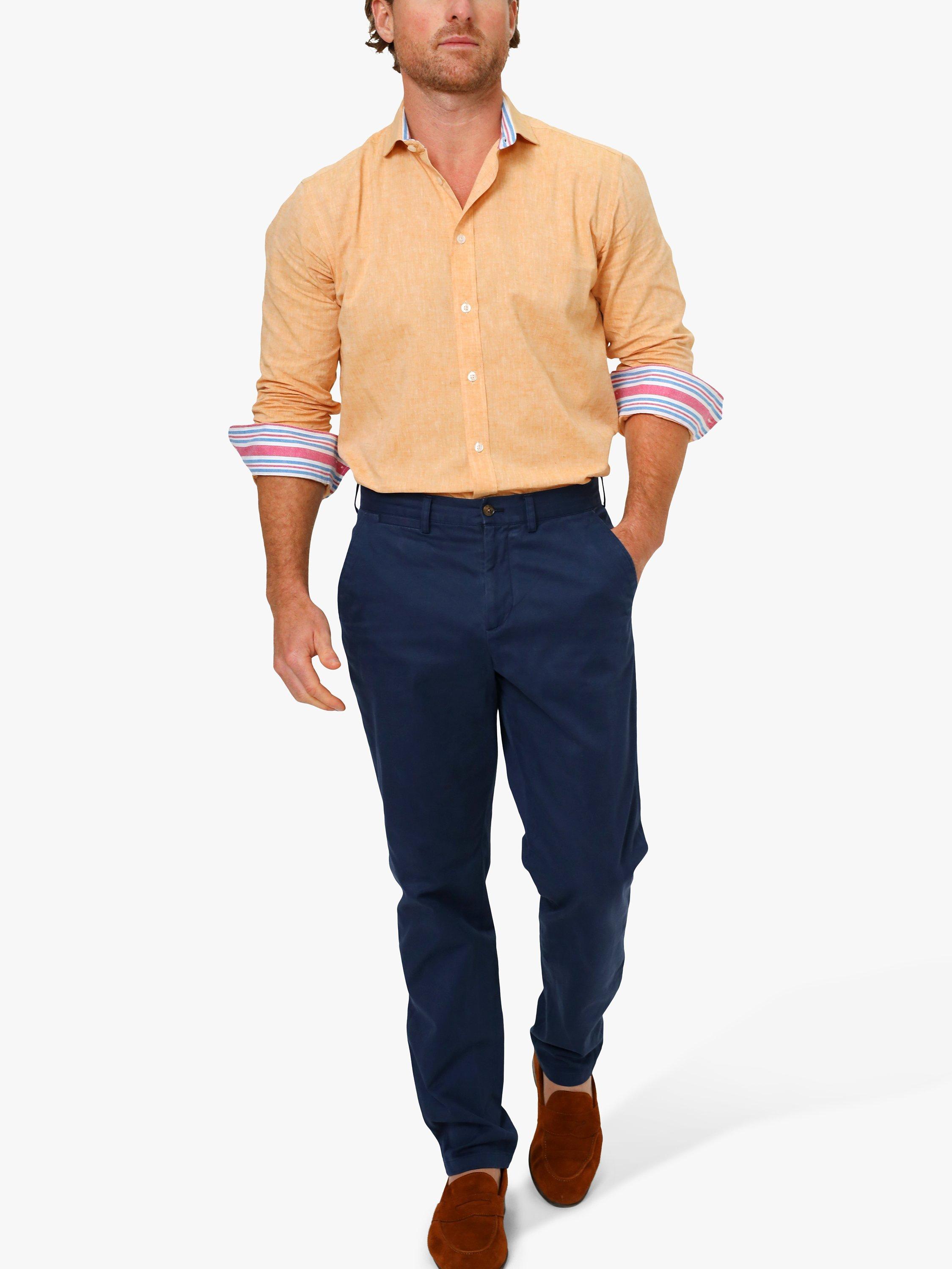 Product image 3 of 7, which shows KOY Linen Blend Shirt, Tangerine, XXL
