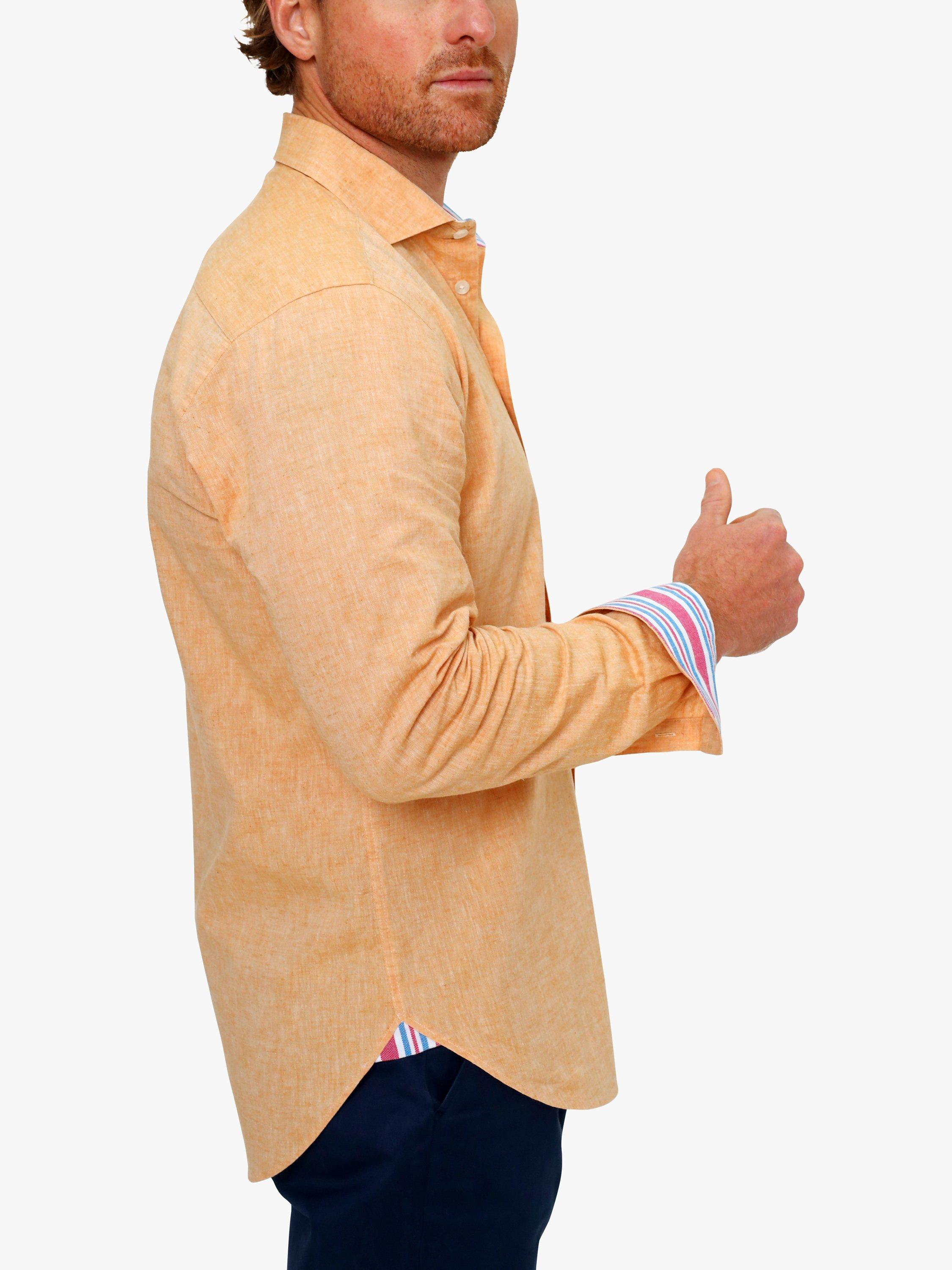 Product image 5 of 7, which shows KOY Linen Blend Shirt, Tangerine, XXL