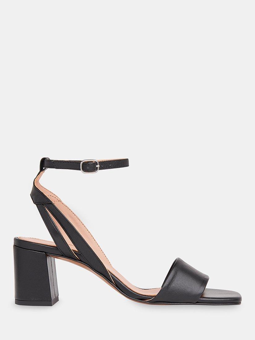 Product image 1 of 3, which shows Whistles Eden Block Heel Leather Sandals, Black, 3
