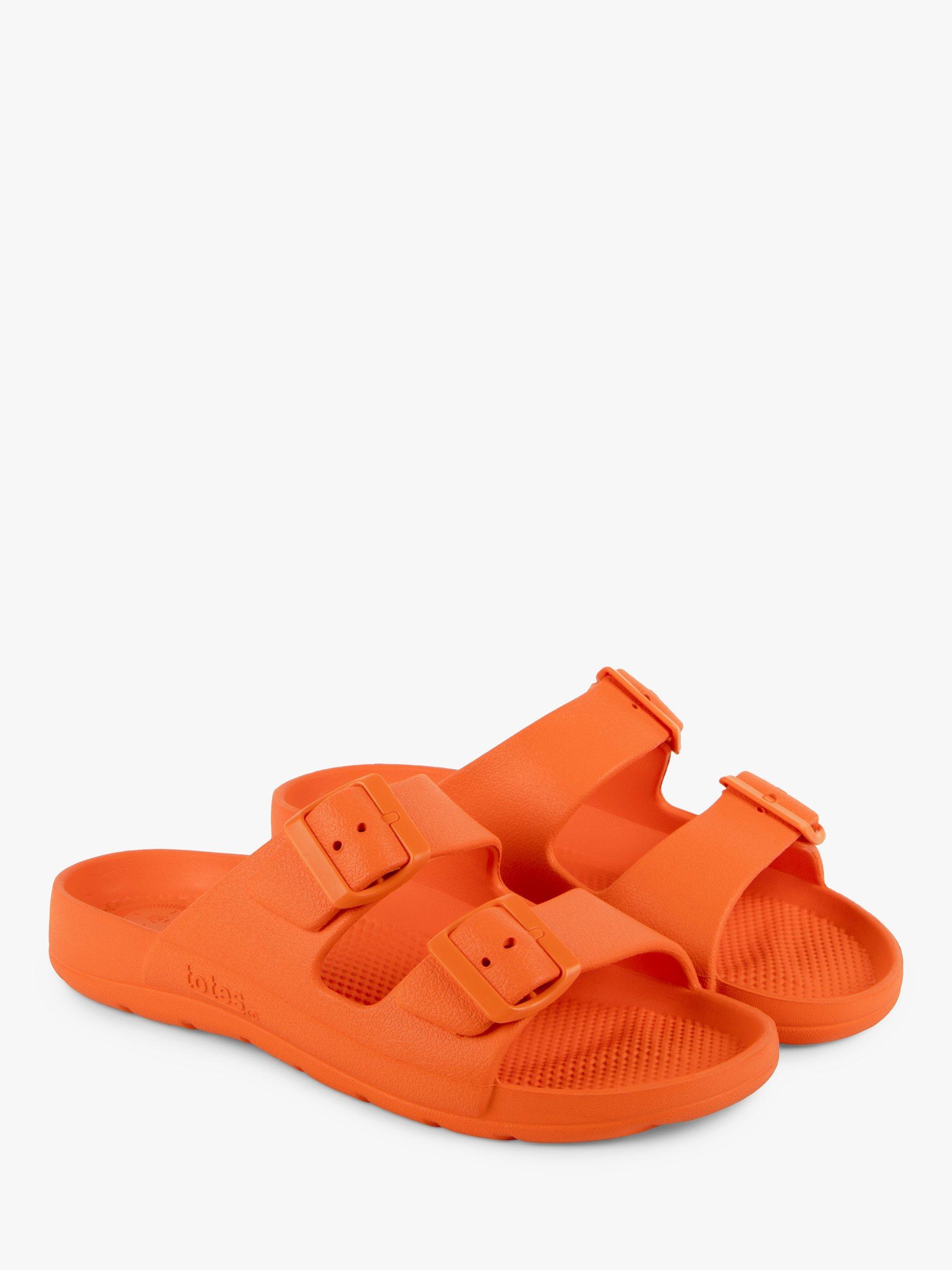 Product image 5 of 6, which shows totes SOLBOUNCE Adjustable Buckle Slide Sandals, Tiger Lily Orange, 4