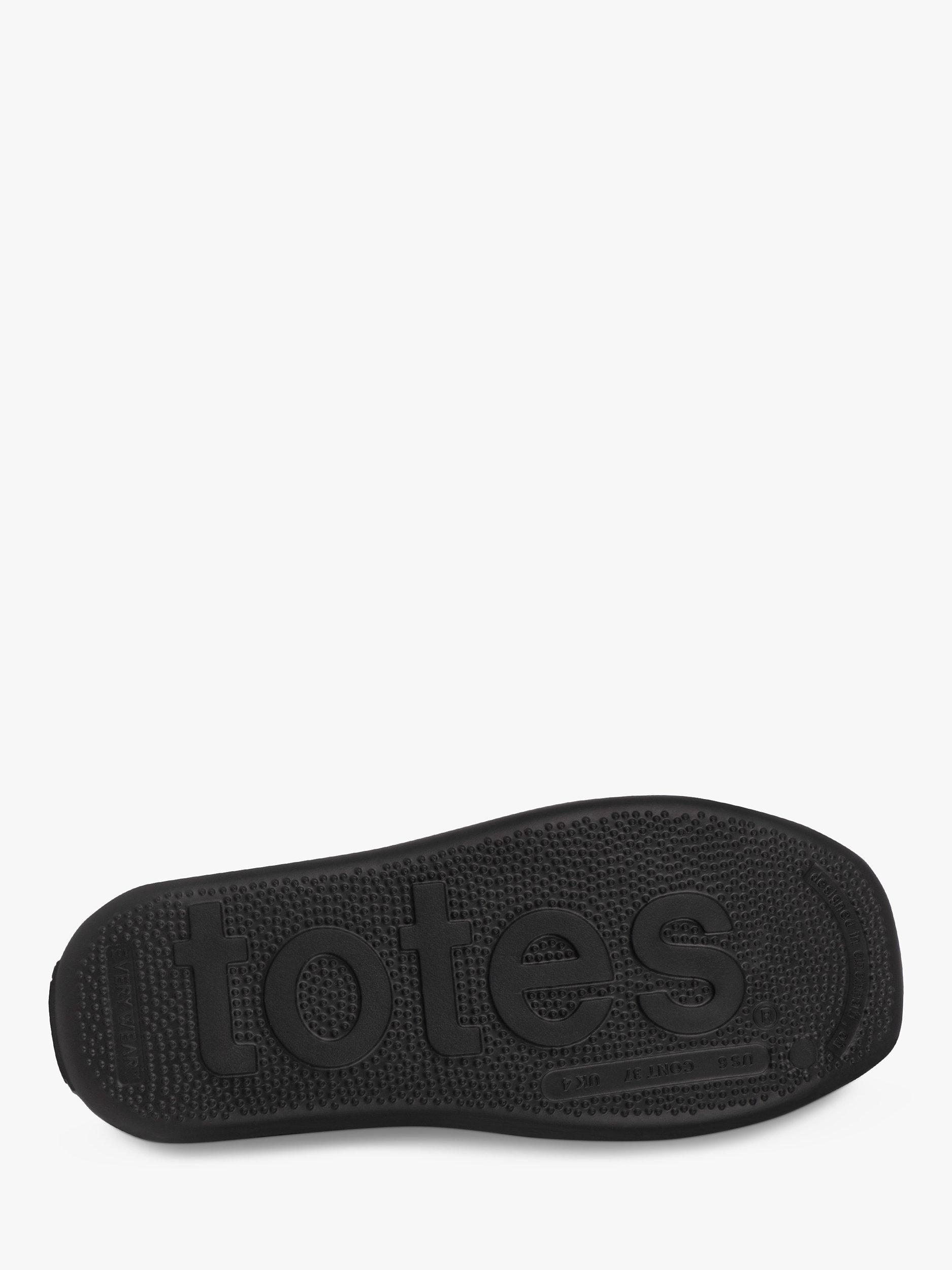 Product image 4 of 6, which shows totes SOLBOUNCE Ribbed Slider Sandals, Black, 4