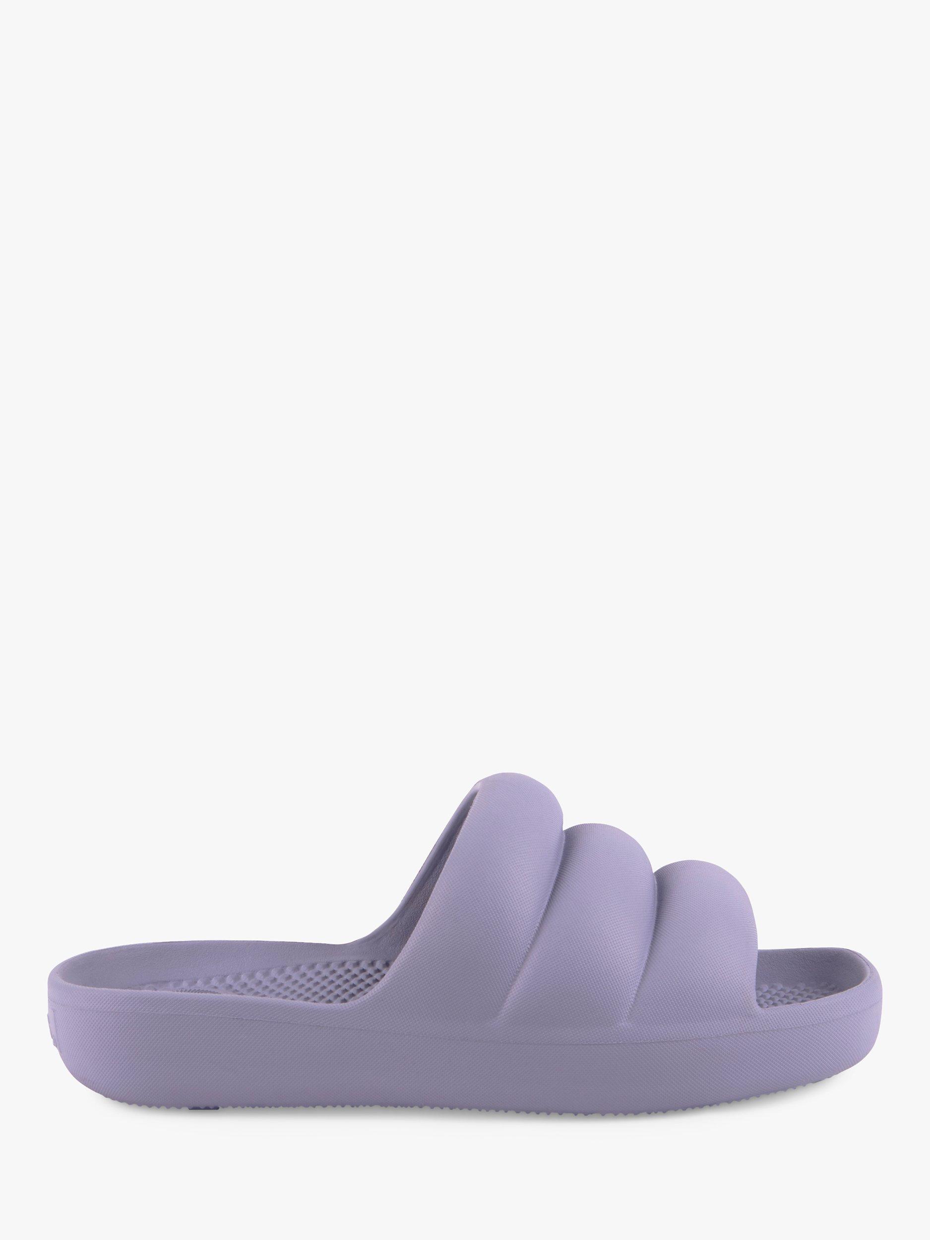 Product image 1 of 6, which shows totes Puffy Slider Sandals, Lilac Periwinkle, 4