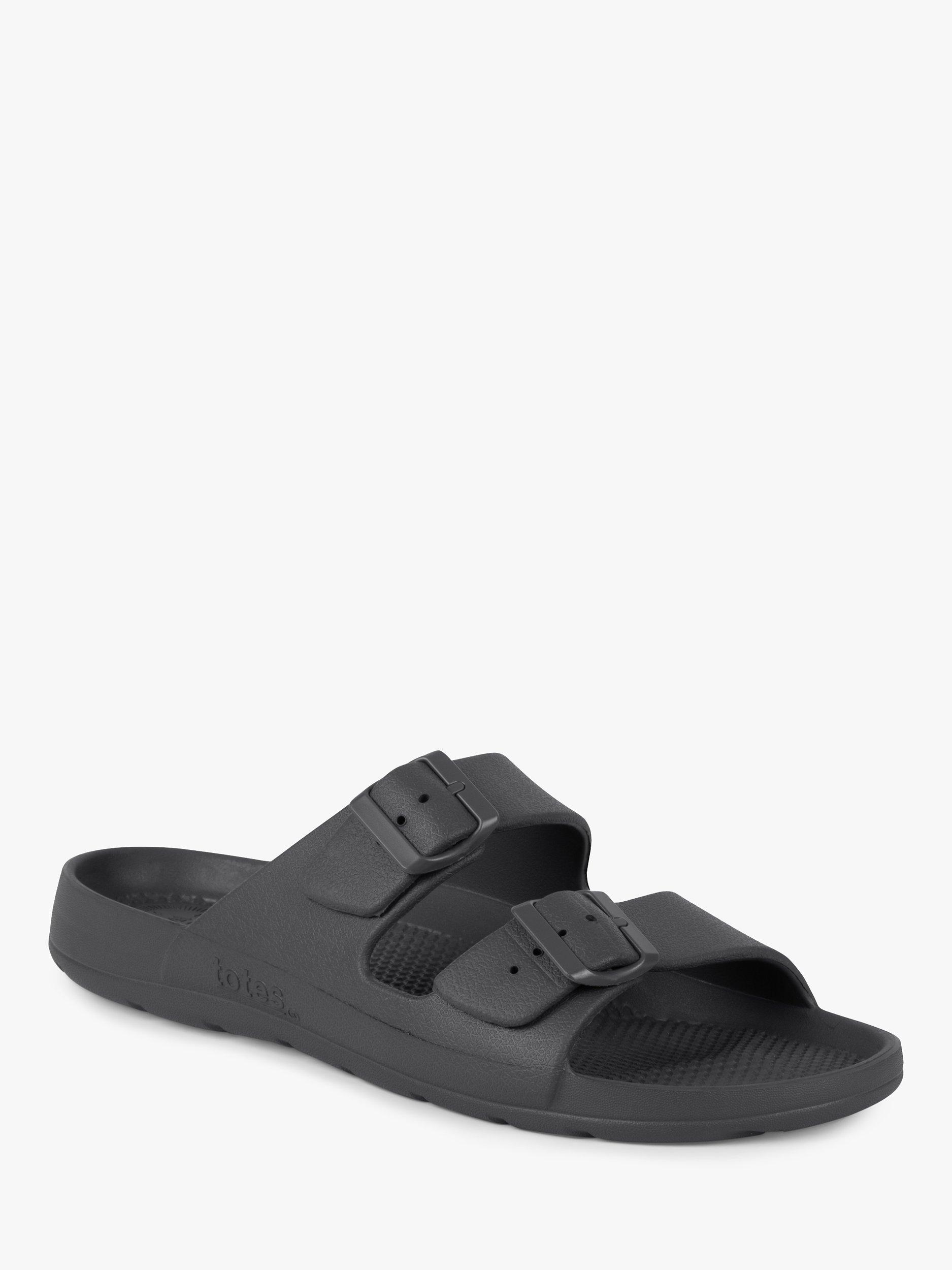 Product image 2 of 6, which shows totes SOLBOUNCE Adjustable Slider Sandals, Mineral Grey, 11