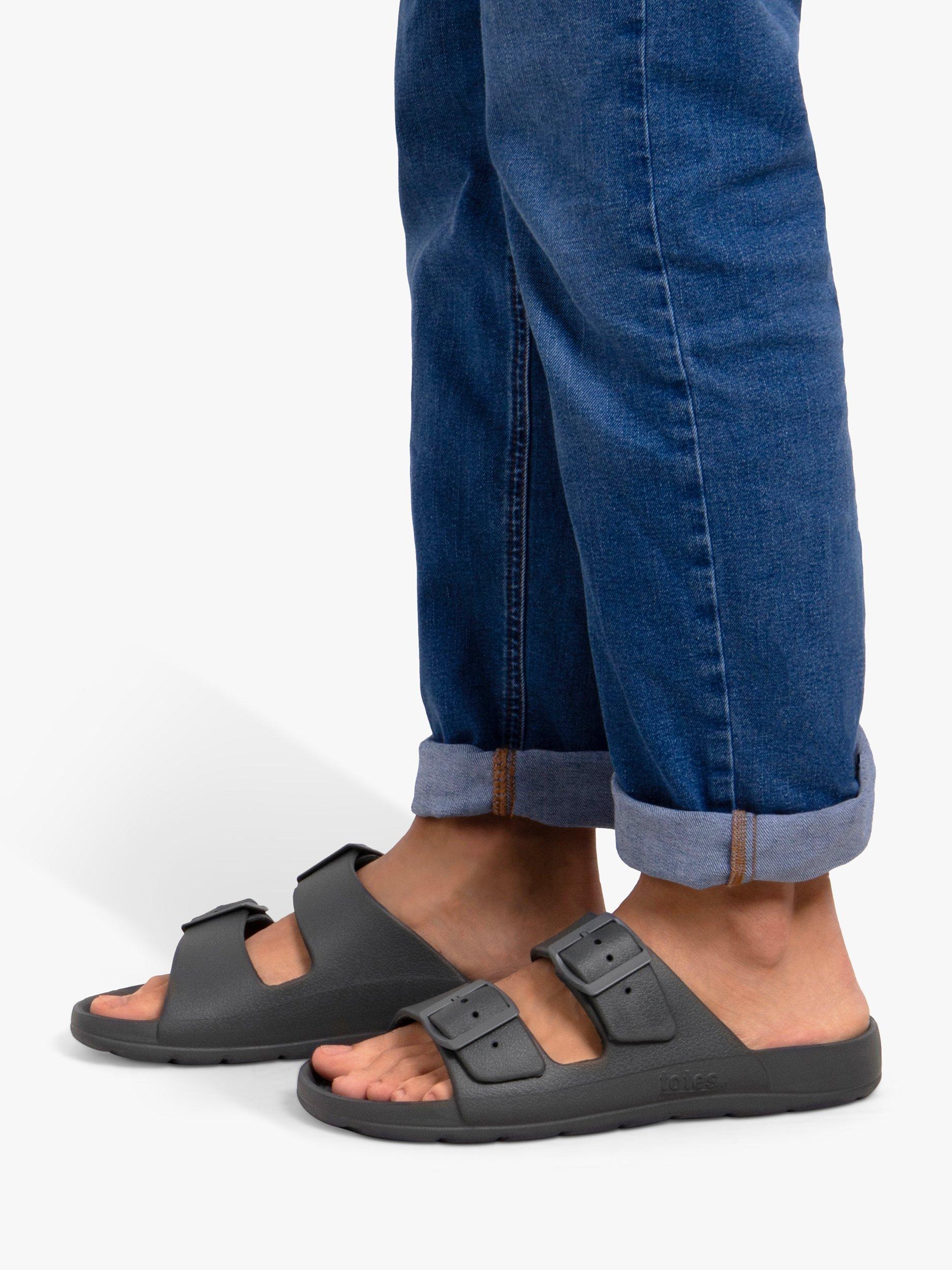 Product image 6 of 6, which shows totes SOLBOUNCE Adjustable Slider Sandals, Mineral Grey, 11