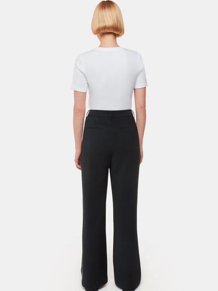 Whistles Crepe Side Stripe Trousers, Black/Multi - view 2, Black/Multi