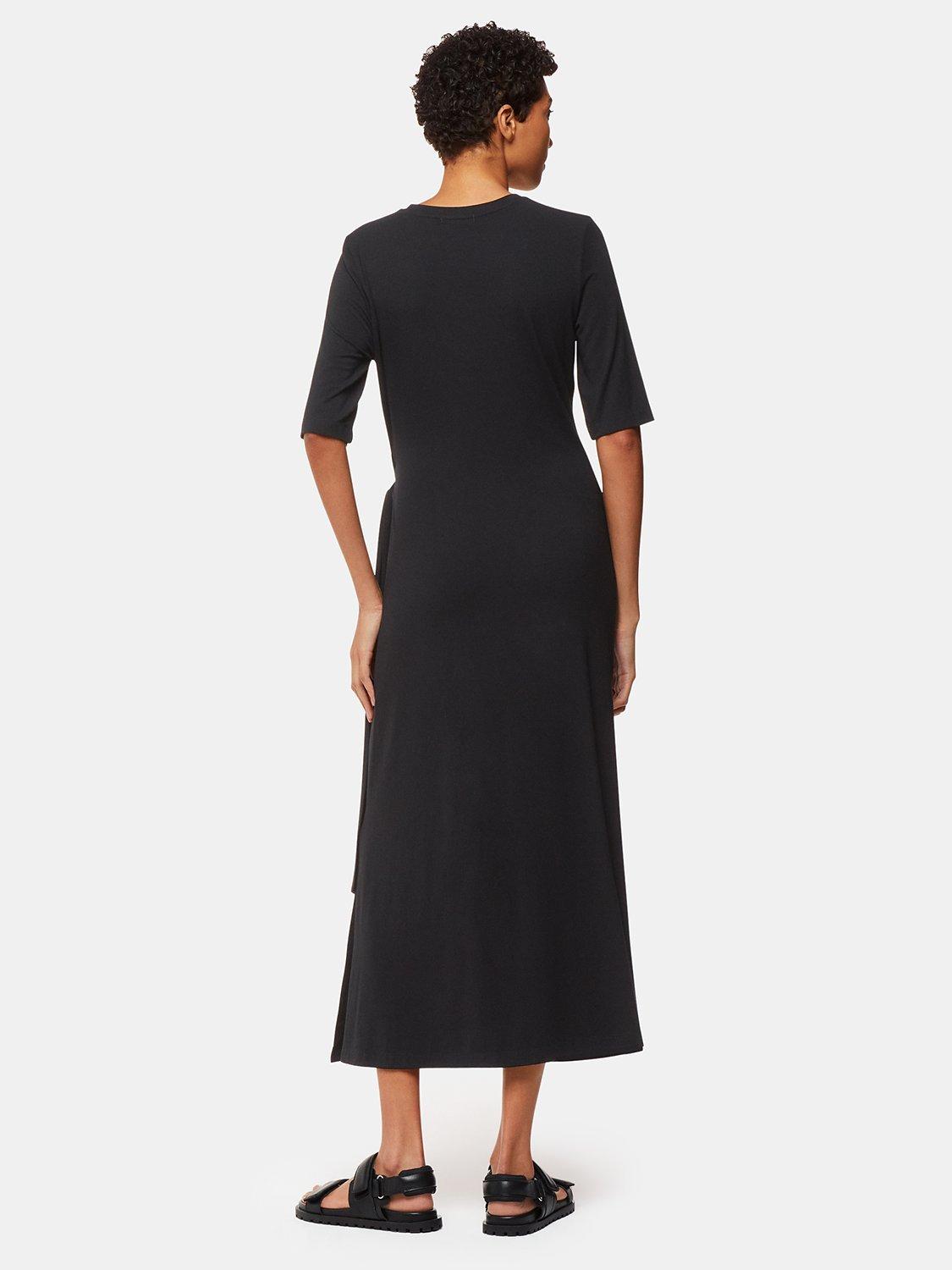 Product image 2 of 5, which shows Whistles Twist Front Jersey Dress, Black, 8