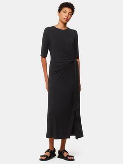 Whistles Twist Front Jersey Dress, Black, Black
