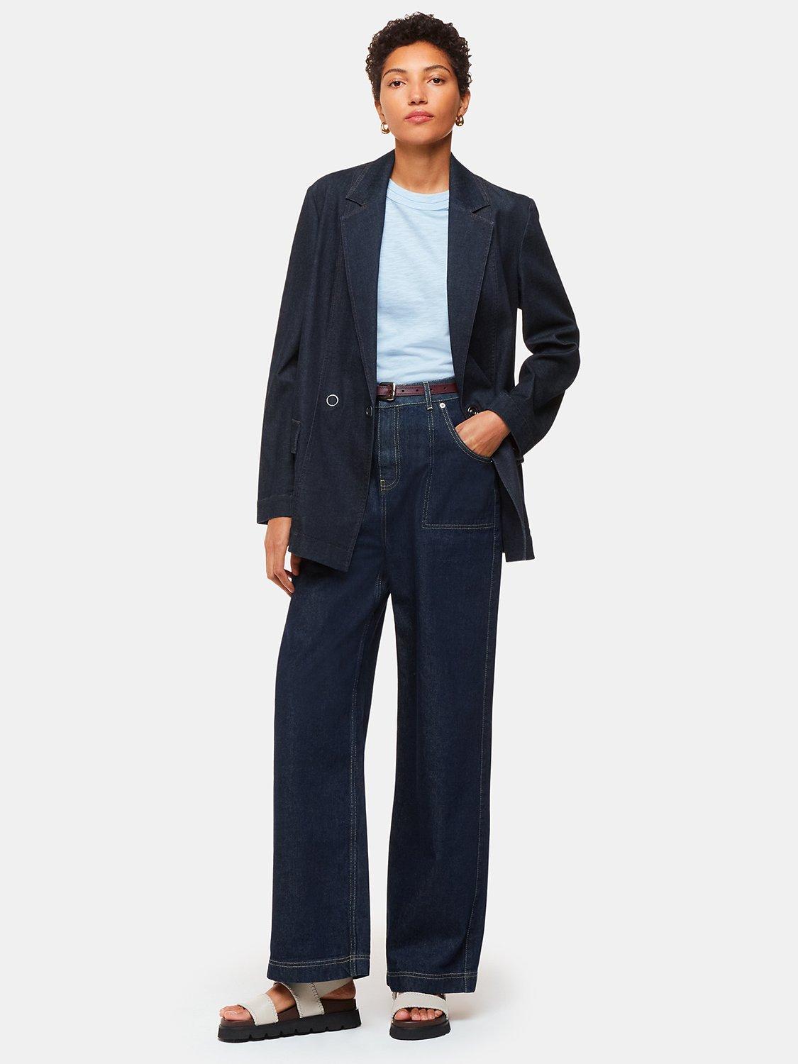 Product image 4 of 5, which shows Whistles Rosa Double Trim T-Shirt, Pale Blue, XS