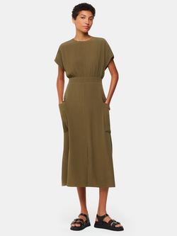 Whistles Cargo Pocket Midi Dress, Khaki, Khaki