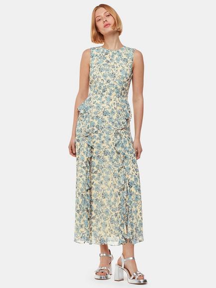 Whistles Shaded Floral Nellie Maxi Dress, Blue/Multi, Blue/Multi
