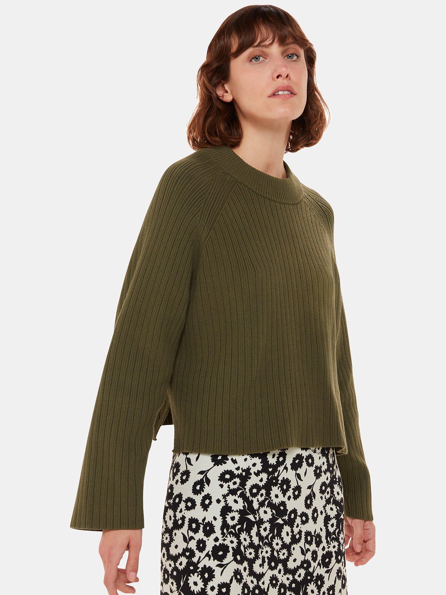 Product image 3 of 5, which shows Whistles Riley Floral Print Midi Skirt, Black/White, 6